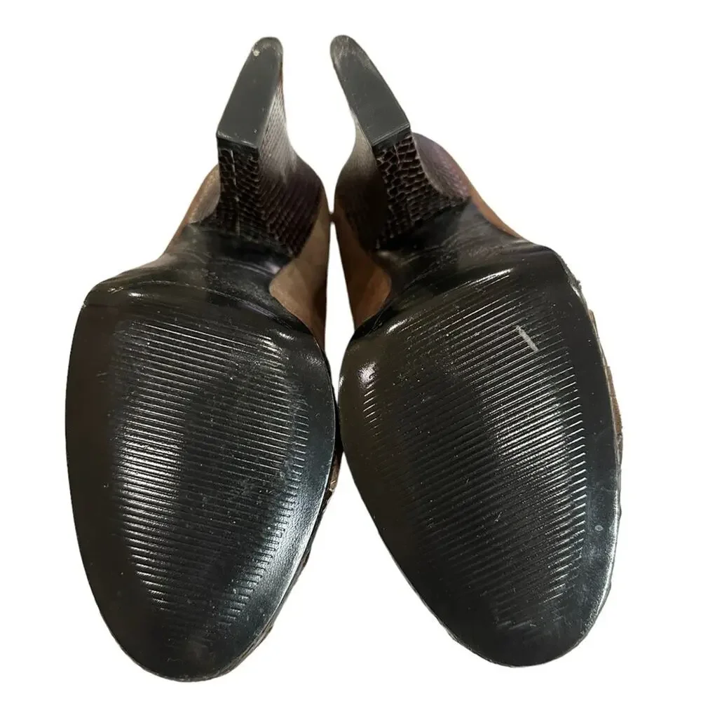 ENZO Angiolini Saniko brown eel suede patent‎ leather size 7M - Picture 15 of 16